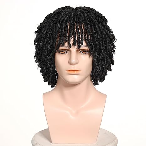 Wig store-Curly-Short Dreadlocks Wig for Man Crochet Twist Hair Braided Wig Wear and Go Afro Curly Wig Black Natural Synthetic Wig for Daily and Party …6 2 Wig store-Curly-Short Dreadlocks Wig for Man Crochet Twist Hair Braided Wig Wear and Go Afro Curly Wig Black Natural Synthetic Wig for Daily and Party ...6 - Image 2