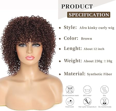 Wig store-Curly-Kinky Curly Wigs with Bangs Short Wigs for Black Women Curly Afro Wigs for Black Women Braided Wigs for Black Women 2 Wig store-Curly-Kinky Curly Wigs with Bangs Short Wigs for Black Women Curly Afro Wigs for Black Women Braided Wigs for Black Women - Image 2