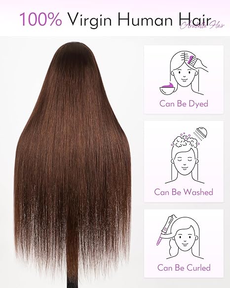 Wig store-Long Hair-Arabella 5×6 Glueless Wigs Human Hair Pre Plucked Pre Cut Lace 220% Density 4# Brown Straight Lace Front Wig Human Hair 12A Real Pre Bleached Knots Wear and Go Glueless Wig (28inch- 5X6 Straight Wig) 2 Wig store-Long Hair-Arabella 5x6 Glueless Wigs Human Hair Pre Plucked Pre Cut Lace 220% Density 4# Brown Straight Lace Front Wig Human Hair 12A Real Pre Bleached Knots Wear and Go Glueless Wig (28inch- 5X6 Straight Wig) - Image 2