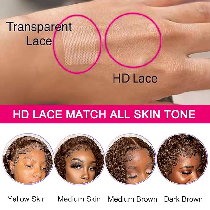 Wig store-Curly-200 Density 13×6 Deep Wave Lace Front Wigs Human Hair Chestnut Brown Colored Wigs Human Hair for Women HD Lace Frontal Wigs Pre Plucked 100% Unprocessed Brazilian Virgin Hair 26inch 3 Wig store-Curly-200 Density 13x6 Deep Wave Lace Front Wigs Human Hair Chestnut Brown Colored Wigs Human Hair for Women HD Lace Frontal Wigs Pre Plucked 100% Unprocessed Brazilian Virgin Hair 26inch - Image 3