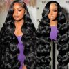 Wig store-Wavy-RONGDUOYI RDY Burgundy Hair Wig 24inches Long Body Wave Lace Front Synthetic Wig for Women Wine Red Wavy Lace Frontal Heat Fiber Hair Half Hand Tied Wig Cosplay Daily Use Hair 4