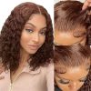 Wig store-Straight-Allbell Bob Wigs for Women-Brown Mid Length Wig with Highlights 5