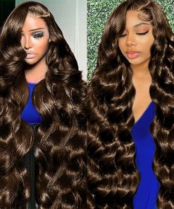 Wig store-Long Hair-200 Density Chocolate Brown Lace Front Wig Human Hair 30 Inch 13×6 HD Body Wave Lace Front Wigs Human Hair Colored Glueless Wigs Human Hair Body Wave Wig for Woman Pre Plucked with Natural Hairline