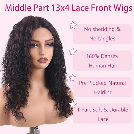 Wig store-Straight-20 Inch Deep Curly Human Hair Wig Middle Part 13X4 Lace Front Wigs Pre-Plucked Hairline for Black Women Glueless 180% Density Brazilian Virgin Hair Curly Wig Natural Color 2 Wig store-Straight-20 Inch Deep Curly Human Hair Wig Middle Part 13X4 Lace Front Wigs Pre-Plucked Hairline for Black Women Glueless 180% Density Brazilian Virgin Hair Curly Wig Natural Color - Image 2
