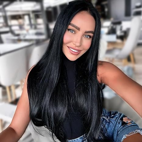 Wig store-Straight-AISI HAIR Straight Lace Front Wig Pre Plucked With Baby Hair 13×4 HD Glueless Synthetic Black Wigs for Women 28inch Beginner Friendly Wig store-Straight-AISI HAIR Straight Lace Front Wig Pre Plucked With Baby Hair 13x4 HD Glueless Synthetic Black Wigs for Women 28inch Beginner Friendly