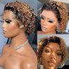 Wig store-Wavy-Upgrade Black with Brown Blonde Highlight Wig Human Hair 210% Density 13×4 HD Body Wave Luxury Balayage Blonde Highlight Wig 12A Grade Raw Hair Pre Plucked Ombre Lace Front Wig for Women 20 Inch 4