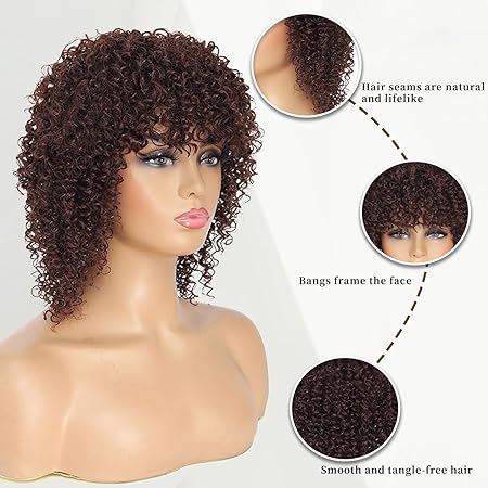 Wig store-Curly-Kinky Curly Wigs with Bangs Short Wigs for Black Women Curly Afro Wigs for Black Women Braided Wigs for Black Women 3 Wig store-Curly-Kinky Curly Wigs with Bangs Short Wigs for Black Women Curly Afro Wigs for Black Women Braided Wigs for Black Women - Image 3