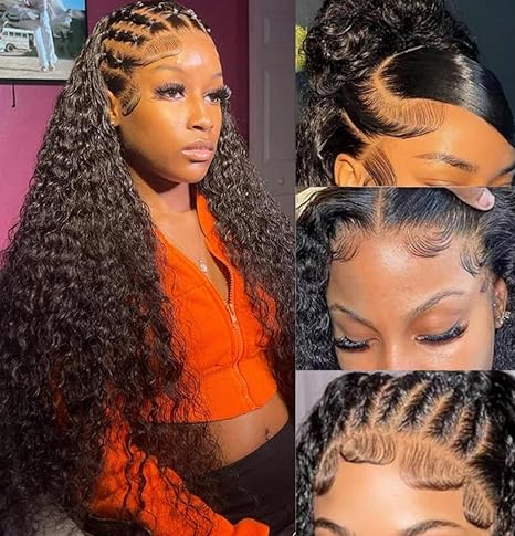 Wig store-Curly-34Inch Water Wave Lace Front Wigs Human Hair Pre Plucked 13X6 HD HD Transparent Lace Frontal Curly Wigs For Women Water Wave Frontal Wigs Human Hair Natural Black 180% Density 34Inch Wig store-Curly-34Inch Water Wave Lace Front Wigs Human Hair Pre Plucked 13X6 HD HD Transparent Lace Frontal Curly Wigs For Women Water Wave Frontal Wigs Human Hair Natural Black 180% Density 34Inch