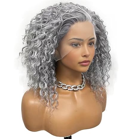 Wig store-Curly-Wiginway Lace Front Wigs Long Curly Grey-White Wig Natural Synthetic Heat Resistant 3 Wig store-Curly-Wiginway Lace Front Wigs Long Curly Grey-White Wig Natural Synthetic Heat Resistant - Image 3