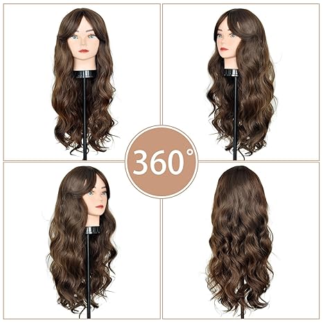Wig store-Long Hair-Dark Brown Long Curly Wavy Wig for Women 26 Inch Middle Part Wavy Wig Pelucas De Mujer Natural Looking Synthetic Wig for Party Daily Use 2 Wig store-Long Hair-Dark Brown Long Curly Wavy Wig for Women 26 Inch Middle Part Wavy Wig Pelucas De Mujer Natural Looking Synthetic Wig for Party Daily Use - Image 2