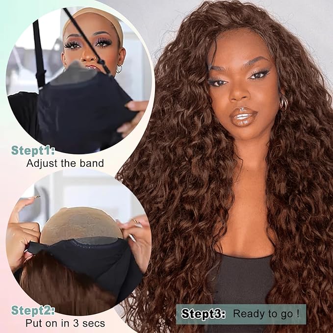 Wig store-Thick-30Inch Chocolate Brown Glueless Wigs Human Hair Pre Plucked Pre Cut 200% Density Brown Curly Wig Human Hair 7×5 Wear And Go Brown Deep Wave Lace Front Wigs Human Hair 4# Colored Loose Curly Wig 2 Wig store-Thick-30Inch Chocolate Brown Glueless Wigs Human Hair Pre Plucked Pre Cut 200% Density Brown Curly Wig Human Hair 7x5 Wear And Go Brown Deep Wave Lace Front Wigs Human Hair 4# Colored Loose Curly Wig - Image 2