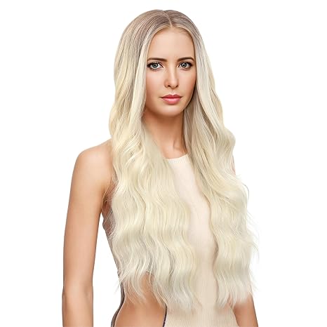 Wig store-Wavy-FUTAI Long Wavy Wig 30 Inch Ombre Platinum Blonde HD Front Lace Body Curly Synthetic Hair Wigs for Women Professional Female Diverse Styles Daily Party Cosplay 2 Wig store-Wavy-FUTAI Long Wavy Wig 30 Inch Ombre Platinum Blonde HD Front Lace Body Curly Synthetic Hair Wigs for Women Professional Female Diverse Styles Daily Party Cosplay - Image 2