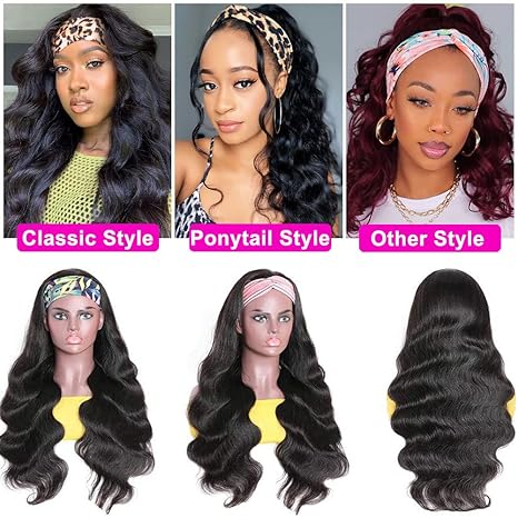 Wig store-Wavy-Hedy 180% Headband Wigs for Black Women Body Wave Headband Wig Human Hair Wigs Glueless 10A Brazilian Virgin Hair Machine Made Wigs Headband Wig Natural Color 22 Inch 2 Wig store-Wavy-Hedy 180% Headband Wigs for Black Women Body Wave Headband Wig Human Hair Wigs Glueless 10A Brazilian Virgin Hair Machine Made Wigs Headband Wig Natural Color 22 Inch - Image 2