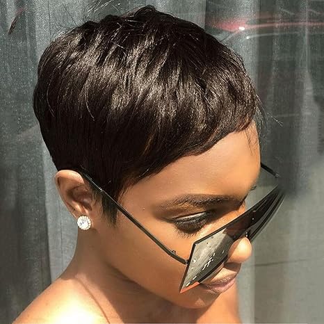 Wig store-Straight-Pixie Cut Wig Human Hair for Black Women Short Brown Human Hair Wigs Glueless Short Pixie Wig Boy Cut 4# Color 4 inch Wig store-Straight-Pixie Cut Wig Human Hair for Black Women Short Brown Human Hair Wigs Glueless Short Pixie Wig Boy Cut 4# Color 4 inch