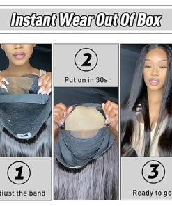 Wig store-Straight-Wear and Go Glueless Bob Wig Human Hair Straight- 6×4 Pre-Cut HD Lace Glueless Wigs Pre-Plucked 2
