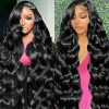 Wig store-Yaki Straight-22 Inch Kinky Straight Human Hair Wigs Yaki Straight Lace Front Human Hair Wigs- 180 Density Brazilian Kinky Straight Wigs for Black Women Natural Color 5
