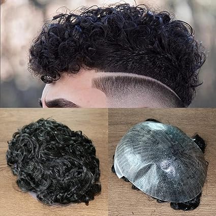 Wig store-Curly-20MM Curly Toupee Durable Full PU Thin Skin Men’s Wig Human Hair Men Capillary Prosthesis Comfortable Replacement System Pieces (8 * 10- 1(jet black)) Wig store-Curly-20MM Curly Toupee Durable Full PU Thin Skin Men's Wig Human Hair Men Capillary Prosthesis Comfortable Replacement System Pieces (8 * 10- 1(jet black))