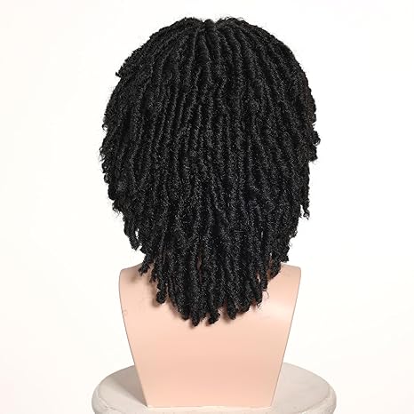 Wig store-Curly-Short Dreadlocks Wig for Man Crochet Twist Hair Braided Wig Wear and Go Afro Curly Wig Black Natural Synthetic Wig for Daily and Party …6 3 Wig store-Curly-Short Dreadlocks Wig for Man Crochet Twist Hair Braided Wig Wear and Go Afro Curly Wig Black Natural Synthetic Wig for Daily and Party ...6 - Image 3