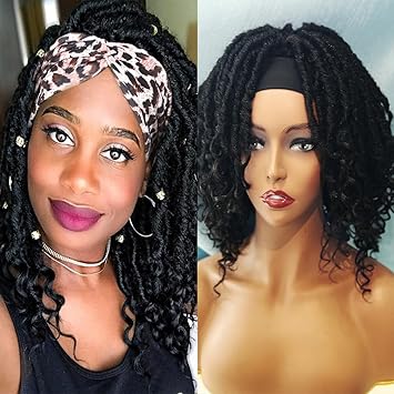 Wig store-faux locs-Dreadlock Braided Wigs with Headband Wear and Go Glueless Wig 14 Inch Black Faux Locs Bob Wig Synthetic Goddess Braids Crochet Hair Wig with Curly Ends Braided Wigs for Black Women (1B Black Color) Wig store-faux locs-Dreadlock Braided Wigs with Headband Wear and Go Glueless Wig 14 Inch Black Faux Locs Bob Wig Synthetic Goddess Braids Crochet Hair Wig with Curly Ends Braided Wigs for Black Women (1B Black Color)