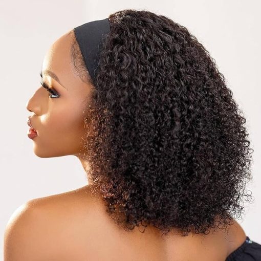 Wig store-Thick-Headband Wig Human Hair Kinky Curly None Lace Front Wig 150% Density Glueless Wigs for Black Women Natural Color (Headband Wig- 18inch) - Image 2