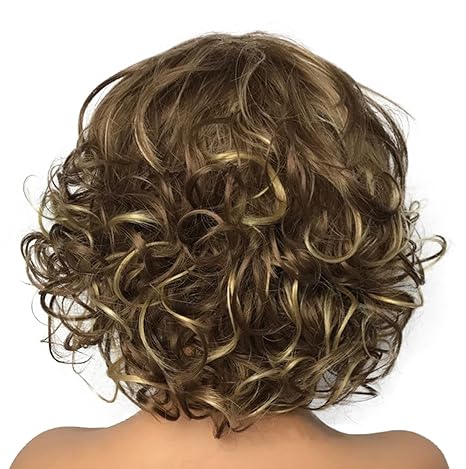 Wig store-Curly-Wiginway Women Wigs Short Curly Brown Hair Wig Bangs Natural Full Synthetic Wig 6 Inches 3 Wig store-Curly-Wiginway Women Wigs Short Curly Brown Hair Wig Bangs Natural Full Synthetic Wig 6 Inches - Image 3