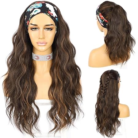 Wig store-Wavy-SAPPHIREWIGS Headband Wig Loose Body Wavy Glueless Synthetic Hair Wigs for Black Women Wave None Lace Front Wigs Mix Brown Color Headband Wigs 150% Density 26inches Wig store-Wavy-SAPPHIREWIGS Headband Wig Loose Body Wavy Glueless Synthetic Hair Wigs for Black Women Wave None Lace Front Wigs Mix Brown Color Headband Wigs 150% Density 26inches