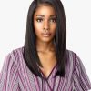 Wig store-Curly-Outre Airtied 100% Fully Hand-Tied Wig – Human Hair Blend – Loose Deep 12″ (DRST HONEY BROWN) 4