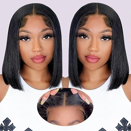 Wig store-Straight-Wear and Go Glueless Wigs Human Hair Pre Plukced Pre Cut Bob Wig Human Hair 4×4 Lace Closure Glueless Wigs for Black Women Straight Lace Front Wigs for Beginner Bob Wig (12Inch) Wig store-Straight-Wear and Go Glueless Wigs Human Hair Pre Plukced Pre Cut Bob Wig Human Hair 4x4 Lace Closure Glueless Wigs for Black Women Straight Lace Front Wigs for Beginner Bob Wig (12Inch)