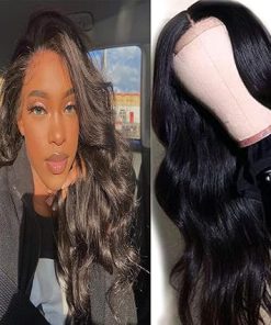 Wig store-Wavy-5X5 Body Wave Wig Natural Black Color Brazilian Remy Human Hair Wigs For Women 150% Density Grade 8A 100% Unprocessed Virgin Hair Lace Closure Wig Glueless With Baby Hair Wigs 12 inch