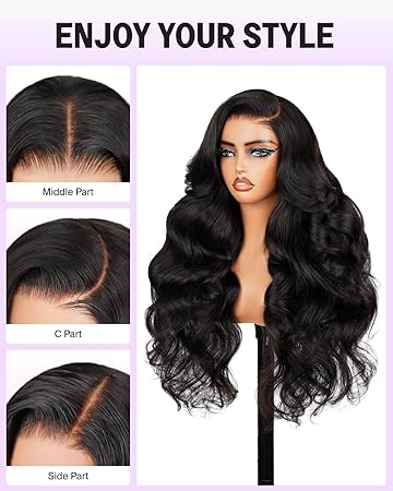 Wig store-Wavy-Glueless Wig Human Hair 5X6 Human Hair Wigs Glueless 210% Density Body Wave Lace Front Wigs Human Hair 12a Pre Plucked Bleached Pre Cut Lace (24inch-5X6 Body Wave Wig) 3 Wig store-Wavy-Glueless Wig Human Hair 5X6 Human Hair Wigs Glueless 210% Density Body Wave Lace Front Wigs Human Hair 12a Pre Plucked Bleached Pre Cut Lace (24inch-5X6 Body Wave Wig) - Image 3