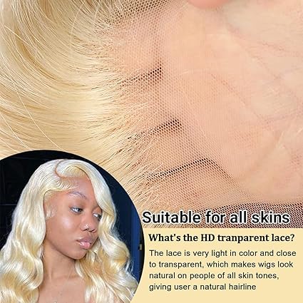 Wig store-Wavy-Lemoda 613 Lace Front Wig Human Hair 13×4 Full Lace Frontal Wig 180 Density Body Wave HD Transparent Lace Wig Pre Plucked 15A Brazilian Virgin Blonde Human Hair Wigs for Women 18 Inch 3 Wig store-Wavy-Lemoda 613 Lace Front Wig Human Hair 13x4 Full Lace Frontal Wig 180 Density Body Wave HD Transparent Lace Wig Pre Plucked 15A Brazilian Virgin Blonde Human Hair Wigs for Women 18 Inch - Image 3
