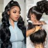 Wig store-Wavy-Glueless Wigs Human Hair Pre Plucked Body Wave Wear and Go Glueless Wig Lace Pre Cut 4×4 Lace front wig human hair 6 inch 4