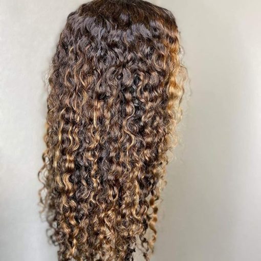 Wig store-Curly-150% Density Highlight Lace Front Wig Human Hair 13×4 Lace Frontal Wigs Curly Wig 4/27 Pre Plucked With Baby Hair For Women - Image 3