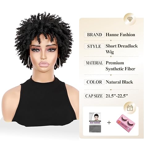 Wig store-Twist-Short Dreadlock Wig Twist Braids Wigs Dreadlock Wig for Black Women and Men African American Twist Braiding Synthetic Wig 1B 2 Wig store-Twist-Short Dreadlock Wig Twist Braids Wigs Dreadlock Wig for Black Women and Men African American Twist Braiding Synthetic Wig 1B - Image 2