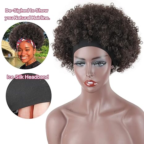 Wig store-afro-LEOSA Afro Curly Headband Wigs for Black Women Afro Kinky Wigs with Headbands Attached-Short Afro Headband Wig Synthetic Curly Wig Black Glueless Afro Kinky Curly Headband Wig Short Hair Scarf Wig 2 Wig store-afro-LEOSA Afro Curly Headband Wigs for Black Women Afro Kinky Wigs with Headbands Attached-Short Afro Headband Wig Synthetic Curly Wig Black Glueless Afro Kinky Curly Headband Wig Short Hair Scarf Wig - Image 2