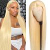 Wig store-Straight-Lydell Short Straight Bob Headband Wigs 3/4 wig short half Synthetic hair wig (613 Pale Blonde) 5