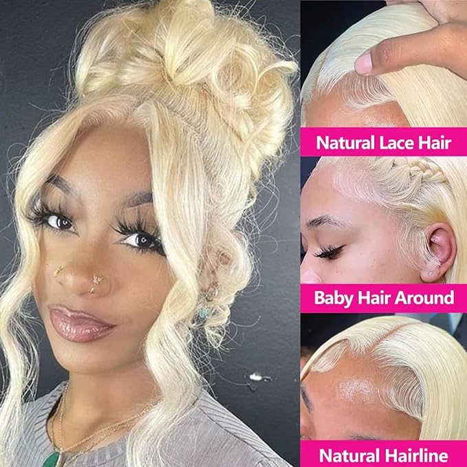 Wig store-Wavy-613 Lace Front Wig Human Hair 360 Body Wave Blonde Lace Front Wigs Human Hair Blonde Wig Full Lace Human Hair Wigs 200% Density (30 inch) 3 Wig store-Wavy-613 Lace Front Wig Human Hair 360 Body Wave Blonde Lace Front Wigs Human Hair Blonde Wig Full Lace Human Hair Wigs 200% Density (30 inch) - Image 3