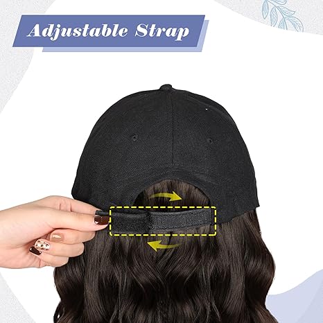 Wig store-Wavy-FORCUTEU Hat Wigs for Women Baseball Cap with Hair Extensions Short Wave Synthetic baseball Cap Wig for Women Adjustable Hat with Hair Attached for Daily Use(14inch) 3 Wig store-Wavy-FORCUTEU Hat Wigs for Women Baseball Cap with Hair Extensions Short Wave Synthetic baseball Cap Wig for Women Adjustable Hat with Hair Attached for Daily Use(14inch) - Image 3
