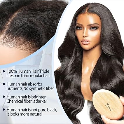 Wig store-Wavy-Body Wave Lace Fronts Wig Human Hair 20 Inch 13×4 HD Frontal Wigs Human Hair Pre Plucked Glueless Human Hair Wig for Women 180 Density Natural Black 3 Wig store-Wavy-Body Wave Lace Fronts Wig Human Hair 20 Inch 13x4 HD Frontal Wigs Human Hair Pre Plucked Glueless Human Hair Wig for Women 180 Density Natural Black - Image 3