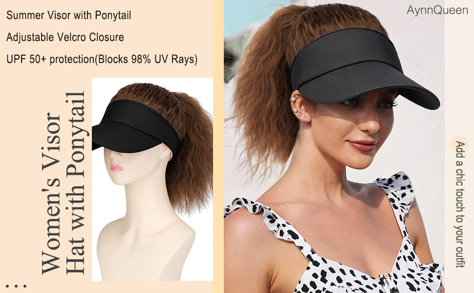 visor with ponytail