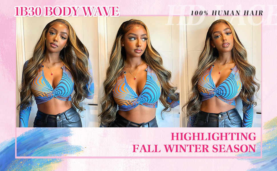 Balayage Wig Human Hair Frontal Wigs for Women