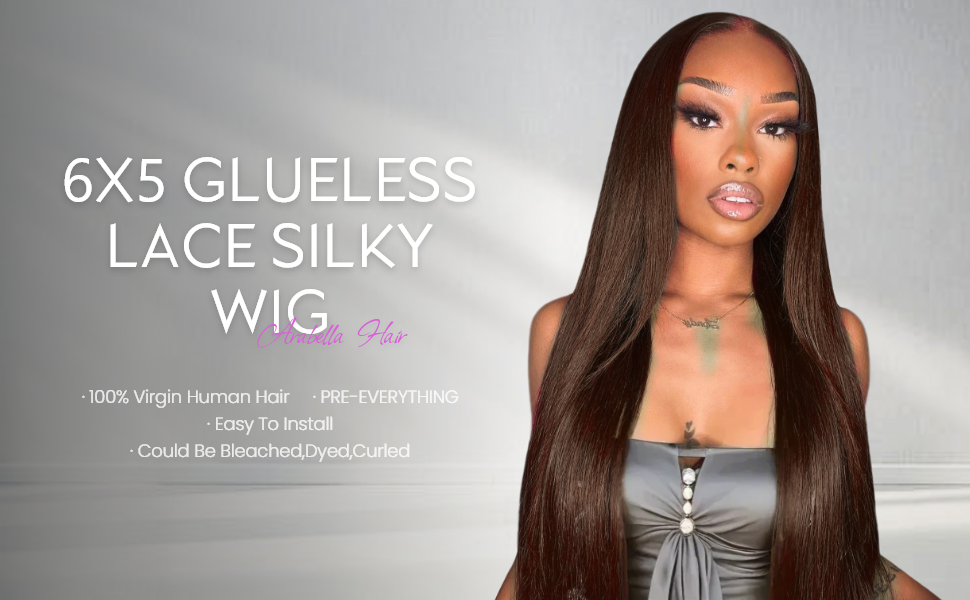 Arabella 5x6 Glueless Wigs Human Hair Pre Plucked Pre Cut Lace 220% Density