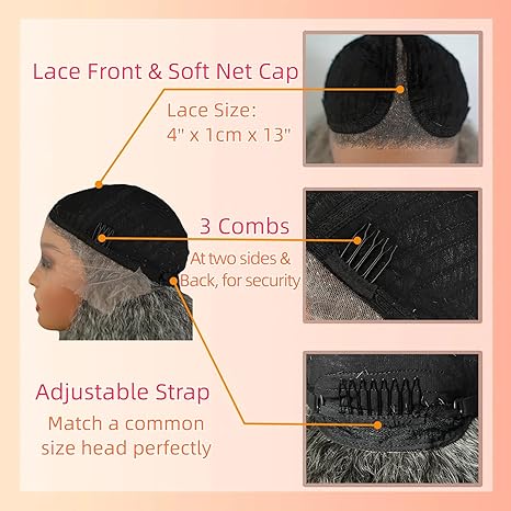 Wig store-New Afro Curly-MISS FANCY Afro Curly Lace Front Wig for Black Women 20 Inch Grey to Blonde Natural Synthetic Bouncy Wig Kinky Straight with Curly End Wigs T Part Transparent Lace Pre-plucked with Baby Hair 3 Wig store-New Afro Curly-MISS FANCY Afro Curly Lace Front Wig for Black Women 20 Inch Grey to Blonde Natural Synthetic Bouncy Wig Kinky Straight with Curly End Wigs T Part Transparent Lace Pre-plucked with Baby Hair - Image 3