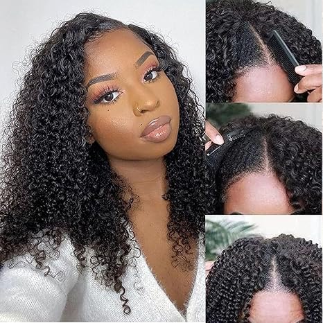 Wig store-Curly-V Part Wig Human Hair For Black Women Upgrade U Part Wig Human Hair Kinky Curly Wig 100% Virgin Hair Glueless Wear and Go Wig Minimal Leave Out 200% Density (Kinky Curly- 16 Inch) Wig store-Curly-V Part Wig Human Hair For Black Women Upgrade U Part Wig Human Hair Kinky Curly Wig 100% Virgin Hair Glueless Wear and Go Wig Minimal Leave Out 200% Density (Kinky Curly- 16 Inch)