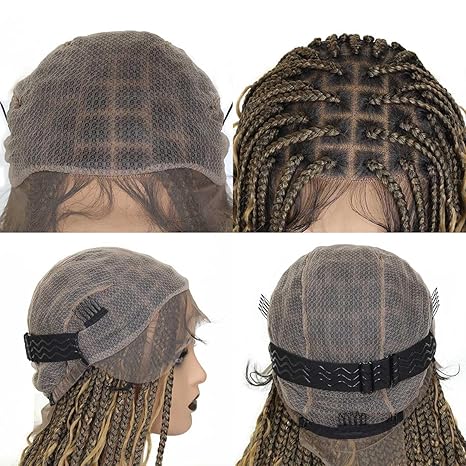 Wig store-braided wigs-Boho Braided Wigs for black women- Knotless Box Braids Wig Ombre Black to Honey Brown Bohemian Braid Wig 3 Wig store-braided wigs-Boho Braided Wigs for black women- Knotless Box Braids Wig Ombre Black to Honey Brown Bohemian Braid Wig - Image 3