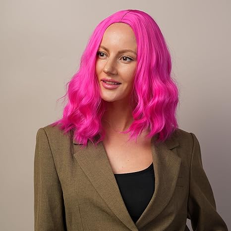 Wig store-Short bob hairstyle-Hot pink bob wig 12 inches synthetic fiber material glue-free wig short bob wig heat-resistant hair suitable for women’s party vibe role-playing dress-up styling 3 Wig store-Short bob hairstyle-Hot pink bob wig 12 inches synthetic fiber material glue-free wig short bob wig heat-resistant hair suitable for women's party vibe role-playing dress-up styling - Image 3