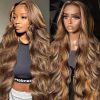 Wig store-Normal-UNICE Pre Everything Curtain Bangs Wig Loose Wave 7×5 Lace Bye Bye Knots Glueless Wigs Human Hair Pre Plucked Pre Cut Bleached Knots Ready to Wear Wig Natural Black Color 180% Density 24 inches 4