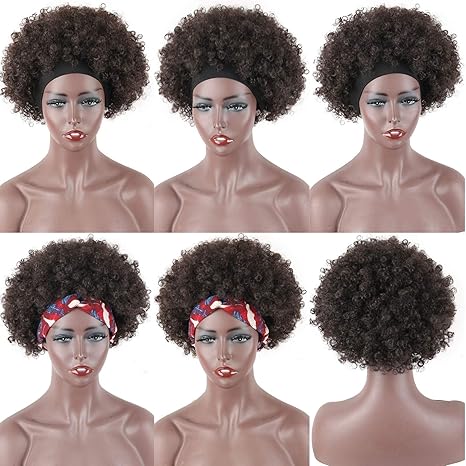 Wig store-afro-LEOSA Afro Curly Headband Wigs for Black Women Afro Kinky Wigs with Headbands Attached-Short Afro Headband Wig Synthetic Curly Wig Black Glueless Afro Kinky Curly Headband Wig Short Hair Scarf Wig 3 Wig store-afro-LEOSA Afro Curly Headband Wigs for Black Women Afro Kinky Wigs with Headbands Attached-Short Afro Headband Wig Synthetic Curly Wig Black Glueless Afro Kinky Curly Headband Wig Short Hair Scarf Wig - Image 3