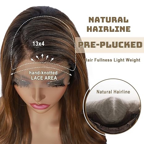 Wig store-Wavy-Honey Brown Lace Front Wig 13×4 Pre Plucked Body Wave Synthetic Lace Front Wig for Women Highlight Heat Resistant Hair 22 Inch Daily Use 3 Wig store-Wavy-Honey Brown Lace Front Wig 13x4 Pre Plucked Body Wave Synthetic Lace Front Wig for Women Highlight Heat Resistant Hair 22 Inch Daily Use - Image 3