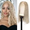 Wig store-Wavy-Blonde Long Wave Wig for Women 26inch Middle Part Long Curly Wig Heat Resistant Synthetic Hair Looking Natural- Fiber Wig for Daily Party Use 5